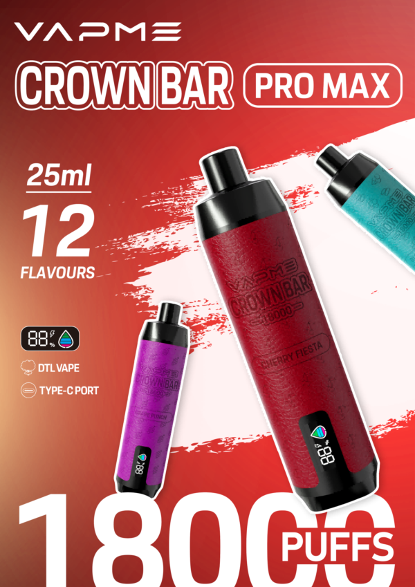 Vapme Crown Bar Pro Max 18k Vape Wholesale