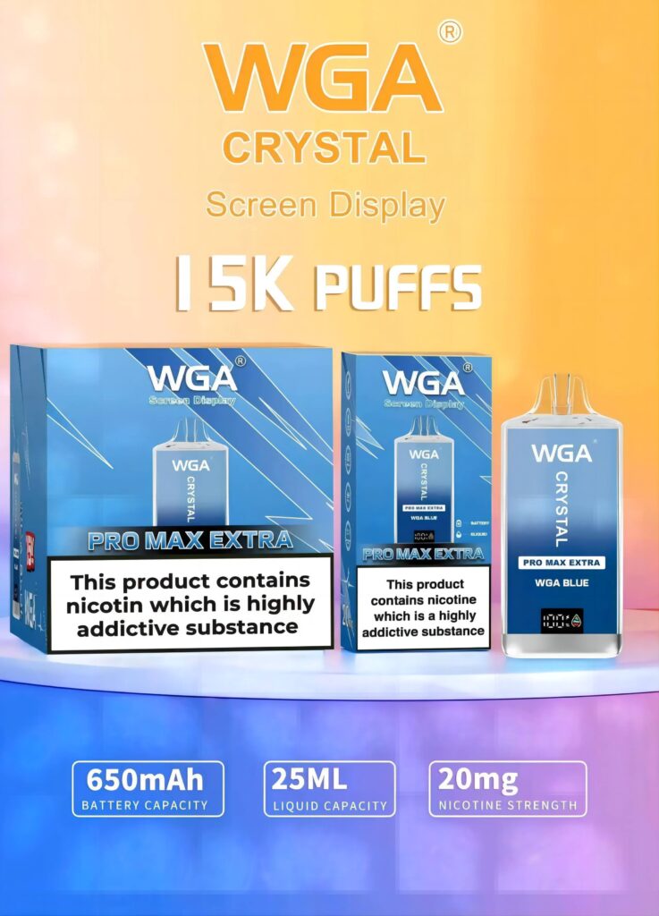 WGA crystal pro max EXTRA 15K VAPE ATACADO HOLANDA ESPANHA