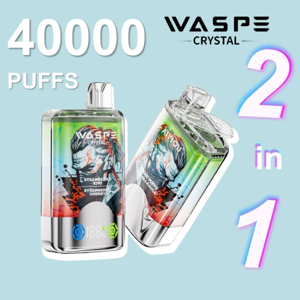 Waspe Crystal 40k Puffs Strawberry Kiwi & Strawberry Cherry