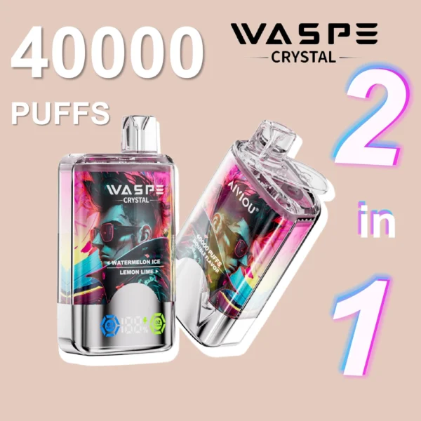 Waspe Crystal 40k Puffs Watermelon Ice & Lemon Lime