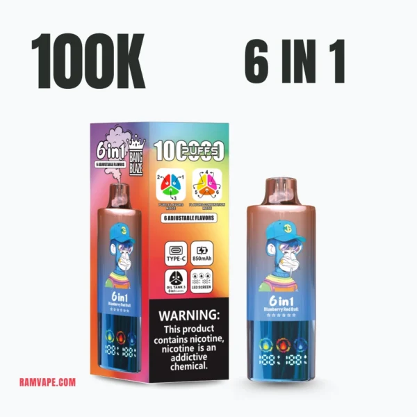 Bang Blaze 100K Puff vienreizējās lietošanas vape – vairumtirdzniecība no Ķīnas noliktavas, zemākas cenas piegāde