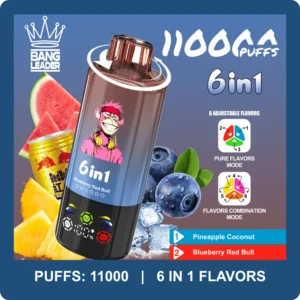 Bang Leader 110000 Caladas Vape Desechable 6 en 1 Piña Coco & Arándano Red Bull & Sandía Hielo