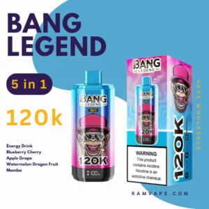 Bang legend 120k Mayorista Vape Bebida Energética, Cereza Arándano, Manzana Uva, Sandía Fruta de Dragón, Mamba