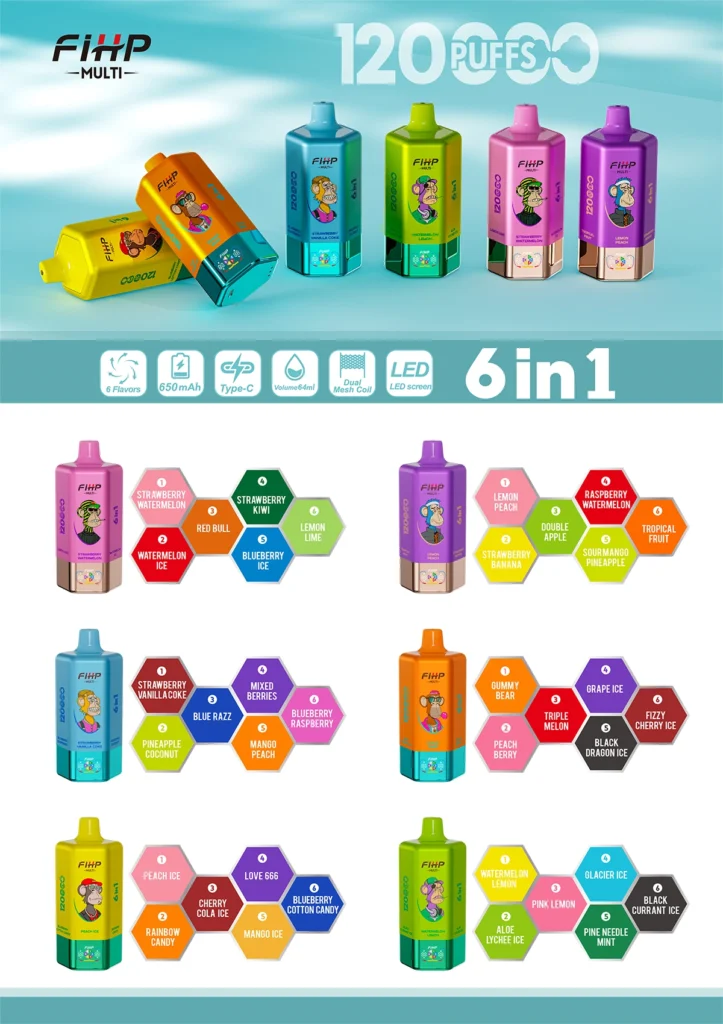 FIHP 120K Vape 6 Flavors Switch System Long Lasting Design