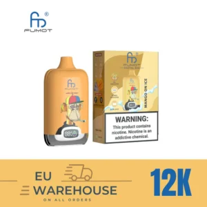 Fumot 12K Puffs Ψηφιακή Συσκευασία Οθόνη Επαναφορτιζόμενη Αποσπώμενο Ατμιστικό