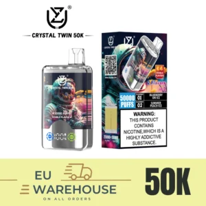 UZY Crystal Twin 50K μιας χρήσης τσιγάρο ατμίσματος – 50.000 εισπνοές, σύστημα διπλής γεύσης, απόθεμα αποθήκης στην Ελλάδα