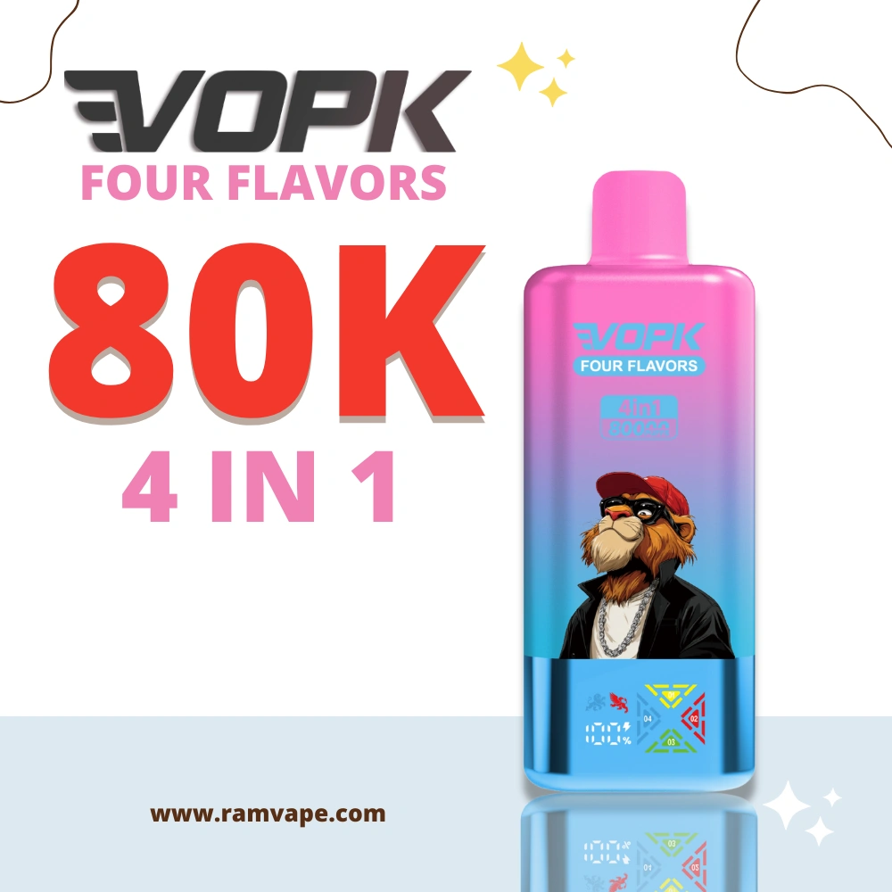 VOPK 4in1 80000 Puffs Disposable Vape Wholesale | 4 Flavors with Digital  Display