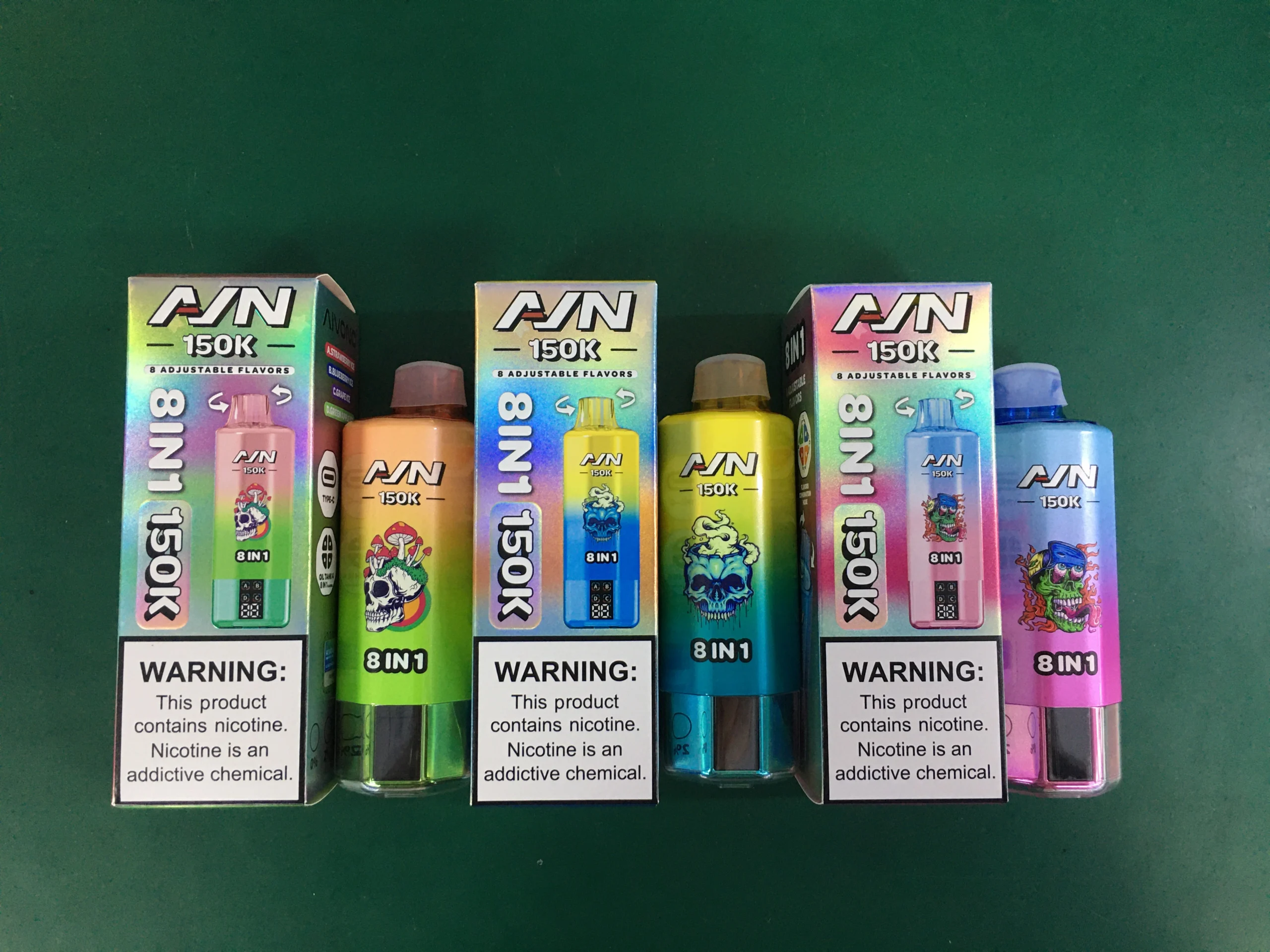 AIM AVN 150K パフ 8 in 1 使い捨てベイプ LEDスマートスクリーンおよびType-C充電式バッテリー搭載