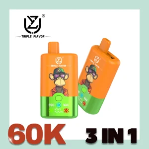 UZY Triple Flavor 60K vienreizējās lietošanas vape 3-in-1 garšas slēdzis
