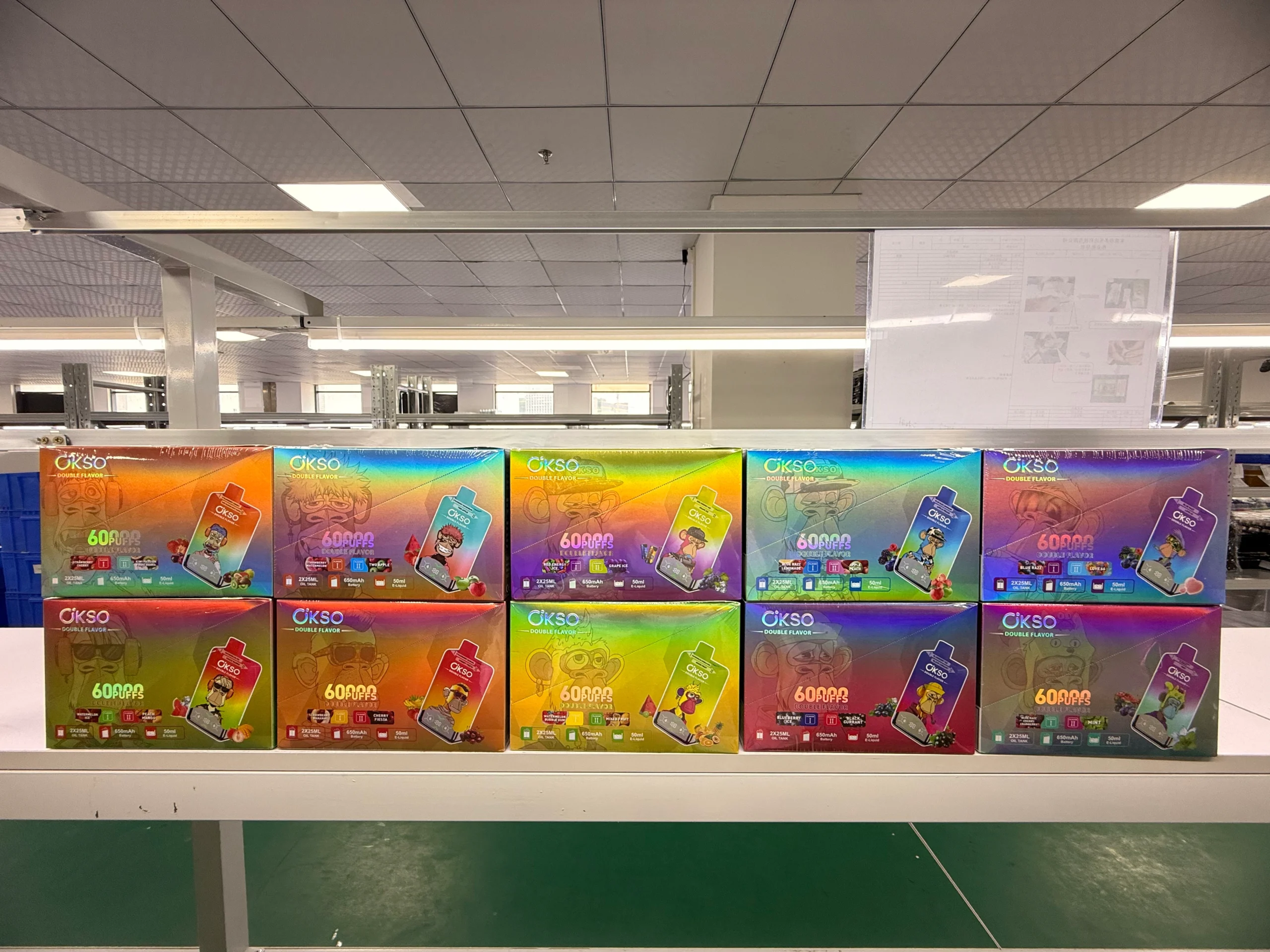 OKSO Double Flavor 60K retail boxes in stock, China warehouse wholesale supply
