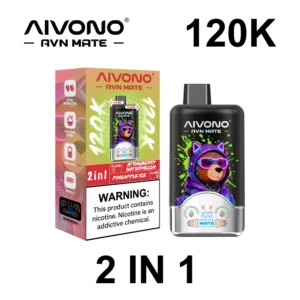 AIVONO AVN MATE 120K 2-in-1 disposable vape with box, Strawberry Watermelon + Pineapple Ice for wholesale orders