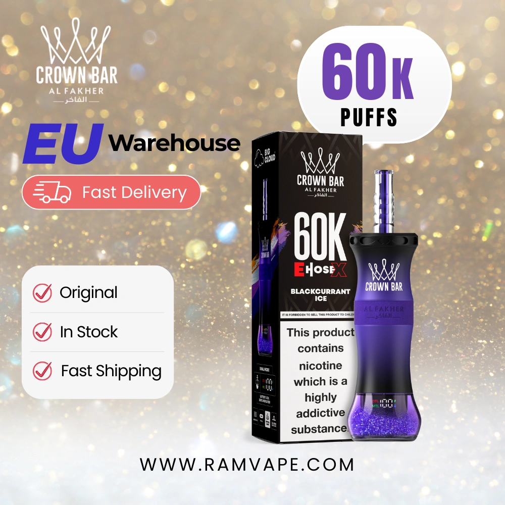 AL Fakher EHOSE X 60K pūļu vape, ES noliktava noliktavā, Blackcurrant Ice garša vairumtirdzniecībai