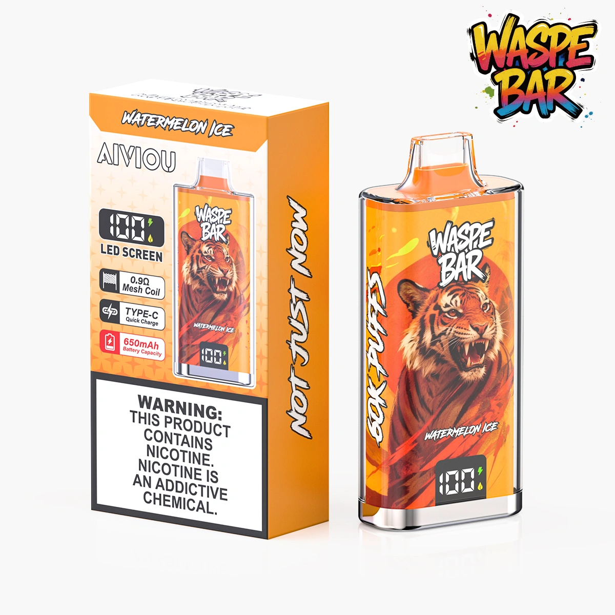 WASPE BAR 60K disposable vape with box, Watermelon Ice flavor, China warehouse wholesale