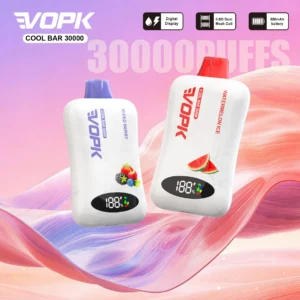 VOPK Cool Bar 30000 disposable vape display image showing two device designs.