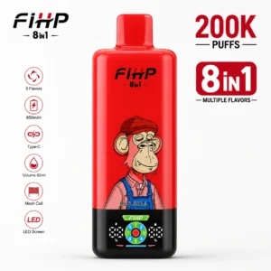 FIHP 200K 8 in 1 disposable vape with 200K puffs and multiple flavor design.