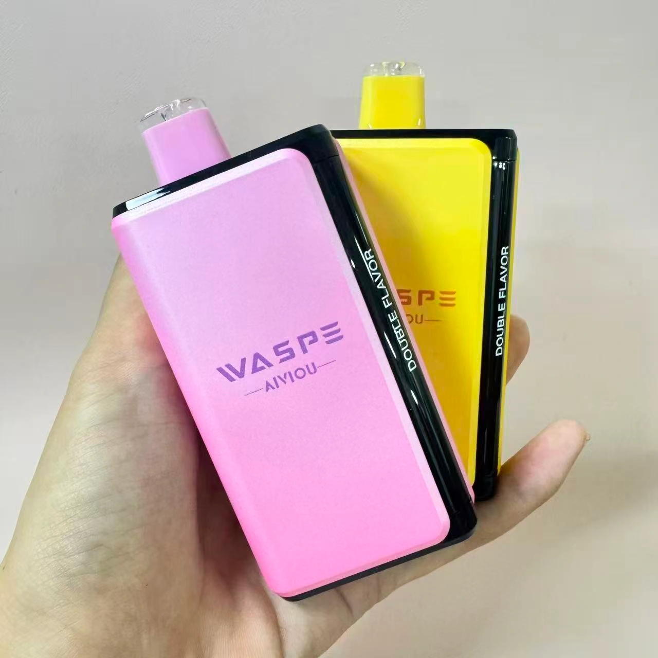 Waspe Double Flavor 100K Pro bulk stock photo showing handheld device size