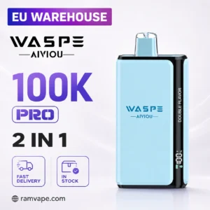Waspe Double Flavor 100K Pro 2 in 1 disposable vape EU warehouse with 100000 puffs and slide control