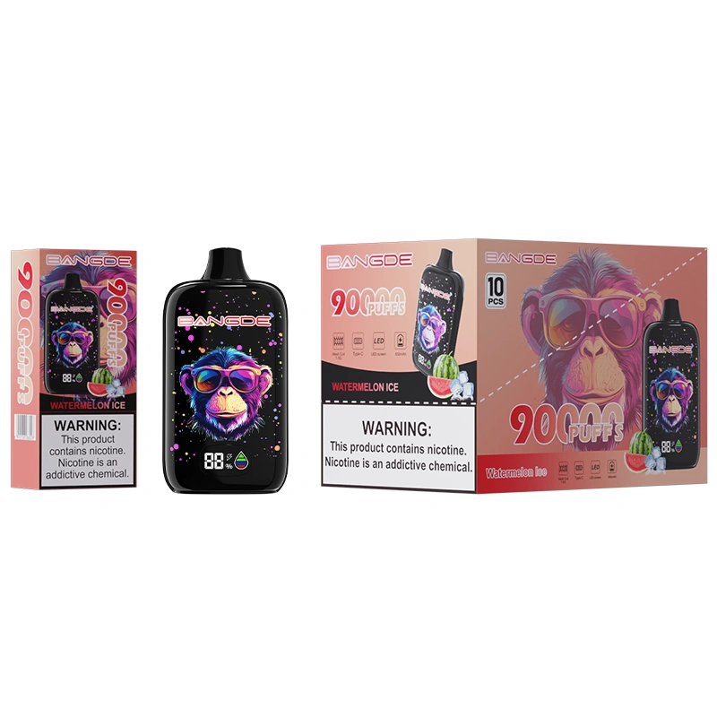 Velkoobchodní jednorázový vaporizér Bang DE 90K Watermelon Ice s maloobchodní krabicí a velkou kartonovou krabicí