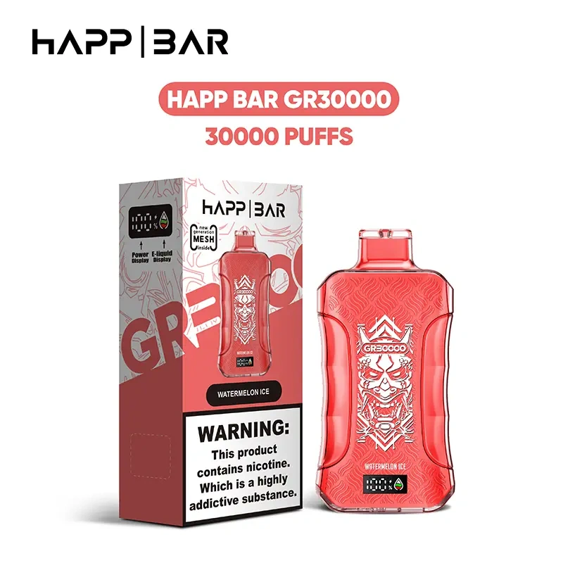 Happ Bar GR30000 Watermelon Ice disposable vape with retail box