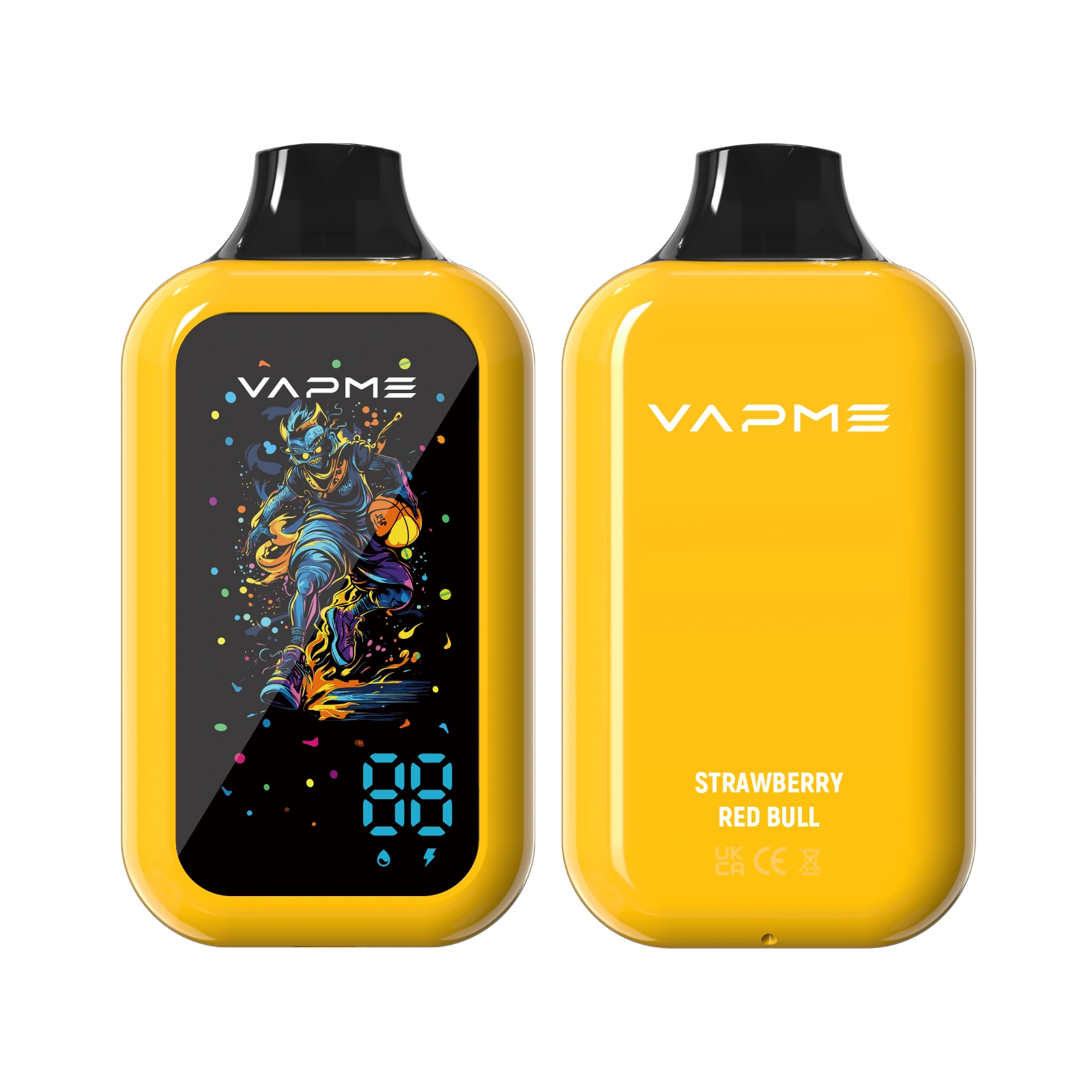 VAPME Digital 50K disposable vape front and back view for China warehouse wholesale