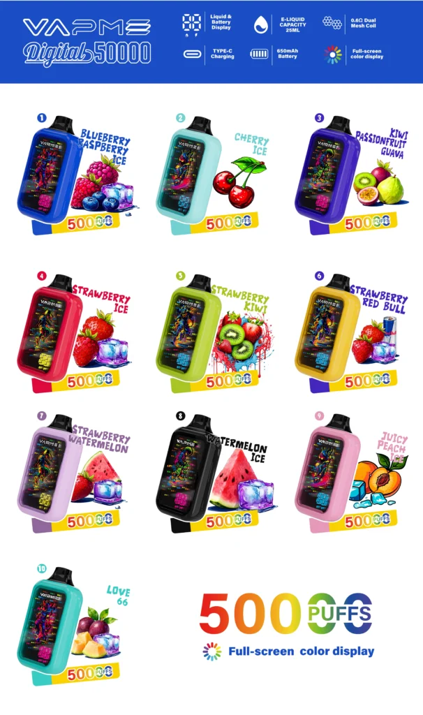 VAPME Digital 50K flavor chart for China warehouse wholesale