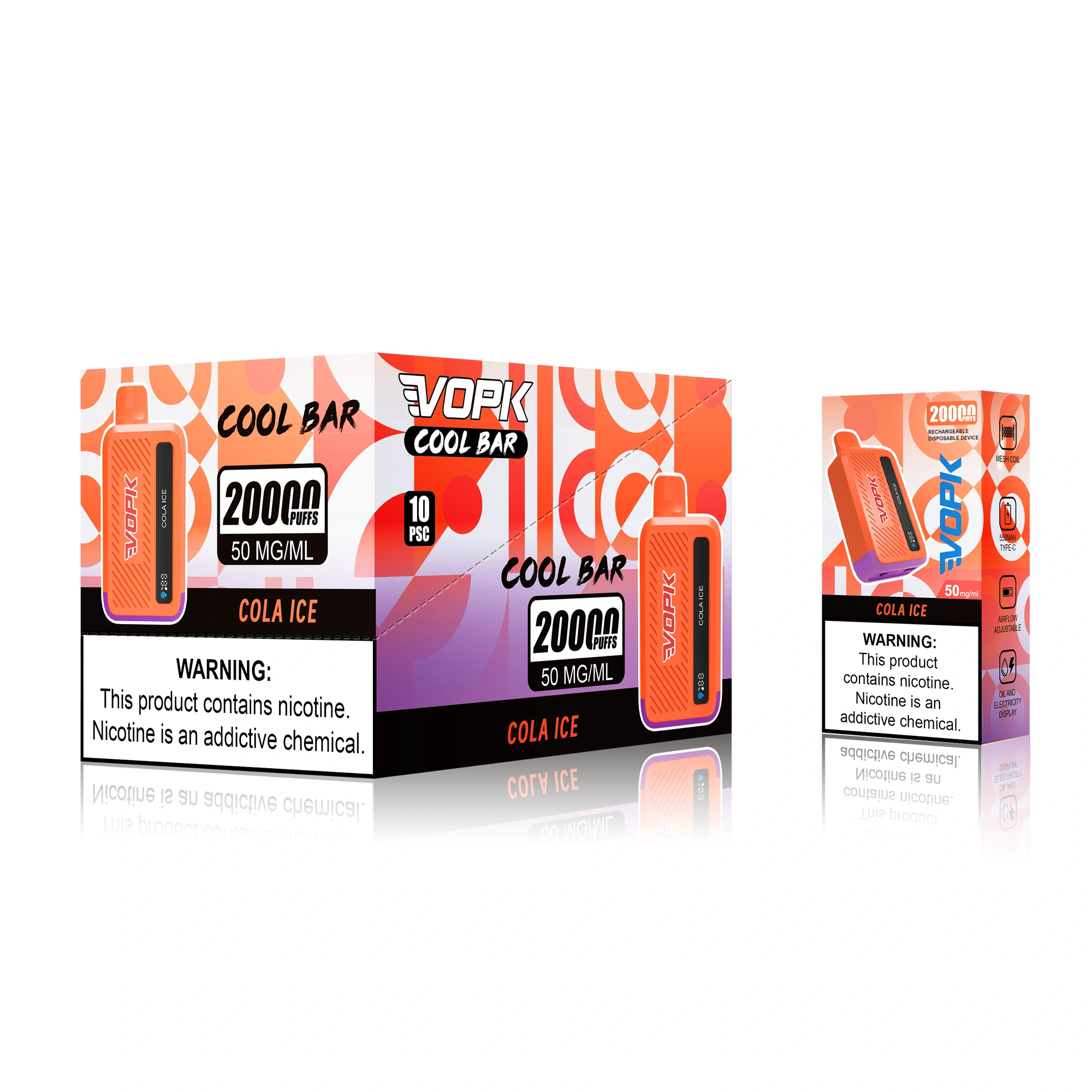 Vape usa e getta Cool Bar 20000 puff Cola Ice VOPK con confezione retail