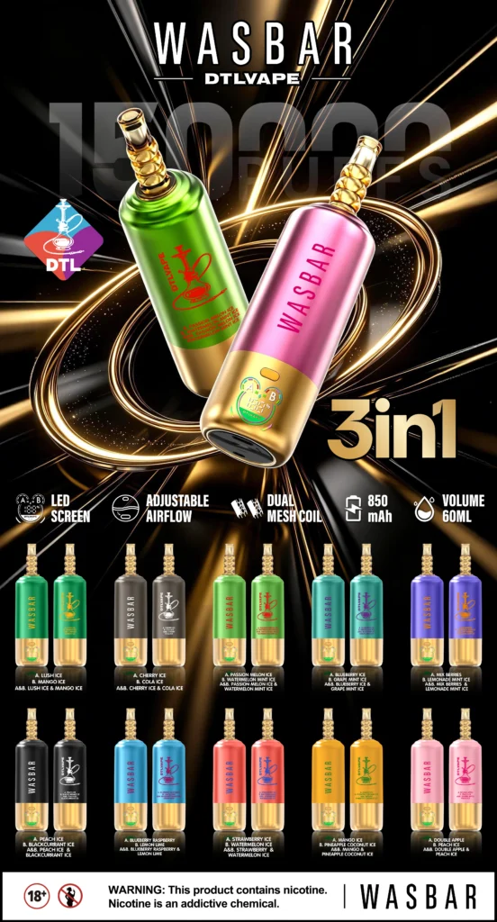 Wasbar 150K 3 in 1 flavours and specifications