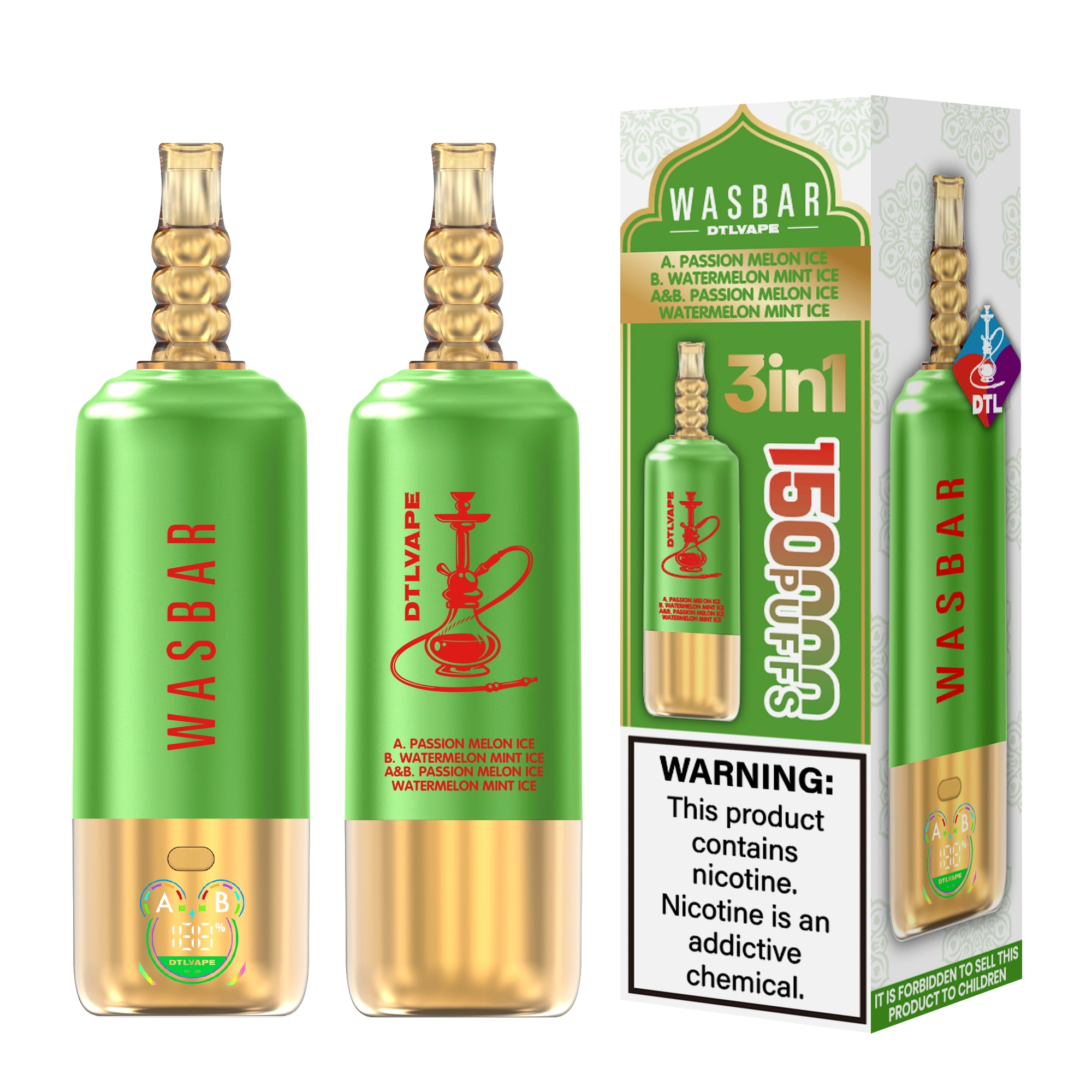 Wasbar 150K disposable vape device and retail box