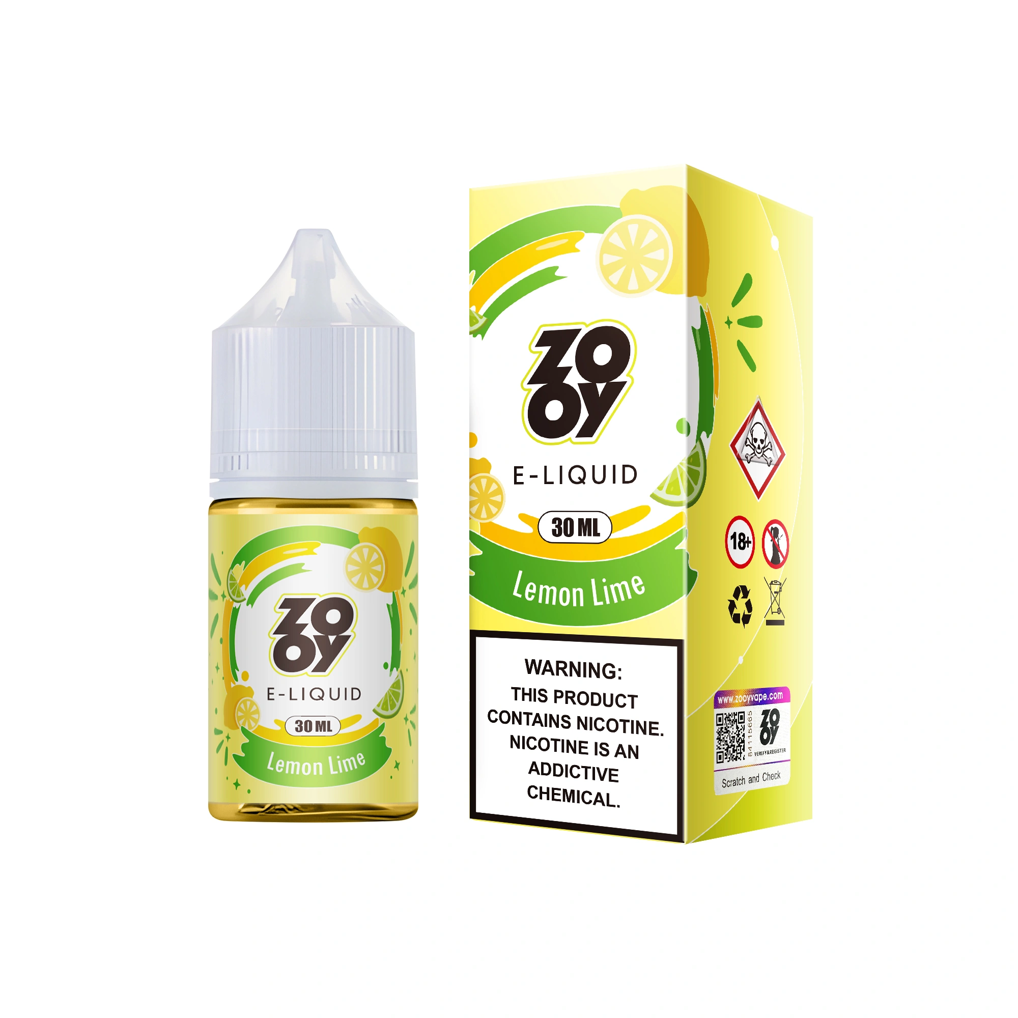 ZOOY E-Liquid 30ML Lemon Lime flavor with bottle and packaging